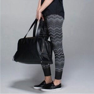 lululemon athletica Black and Gray Patterned chevron Leggings